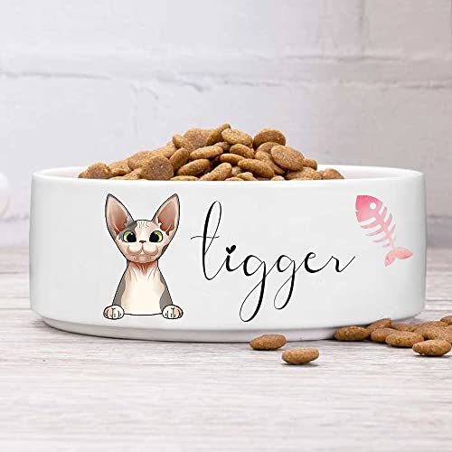 Custom Cat Bowls with Name & Breed Designs