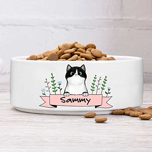 Custom Cat Bowls with Name & Breed Designs