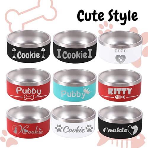 Custom Engraved Red Dog Bowl with Personalized Design