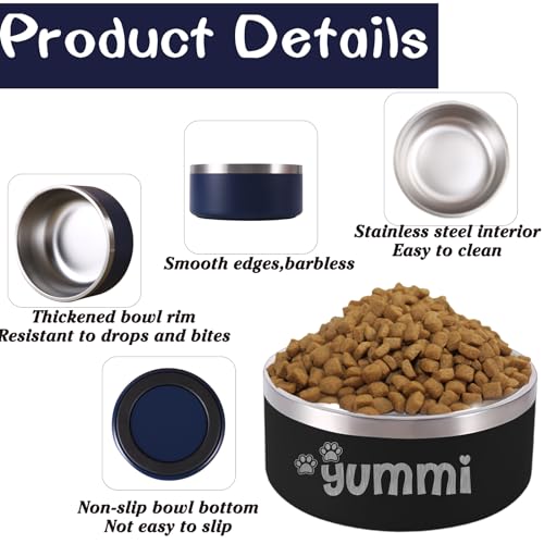 Personalized Dog Bowl Custom Pet Bowls with Name 18oz/32oz/42oz/64oz Stainless Stell Feeding Bowl for Large Small Dog Cat