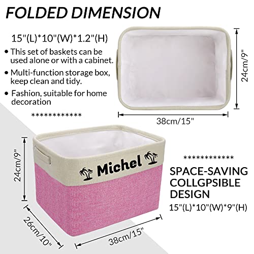 Navcooter Personalized Dog Toy Basket with Pet's Name, Custom Dog Toy Bin, Sturdy Foldable Collapsible Storage Box, Dog Toy Box with Handles for Dog Toys, Dog Clothing, Dog Apparel, Accessories