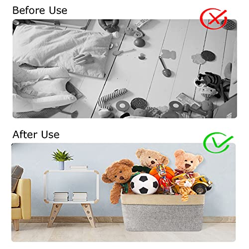 kioskbanks Personalized Dog Toy Baskets with Name Photo, Custom Pet Toy Storage Foldable Canvas Basket with Handles