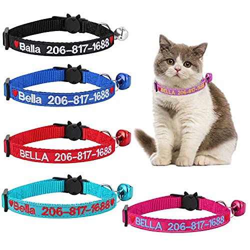 Personalized Embroidered Breakaway Cat Collar with Bell