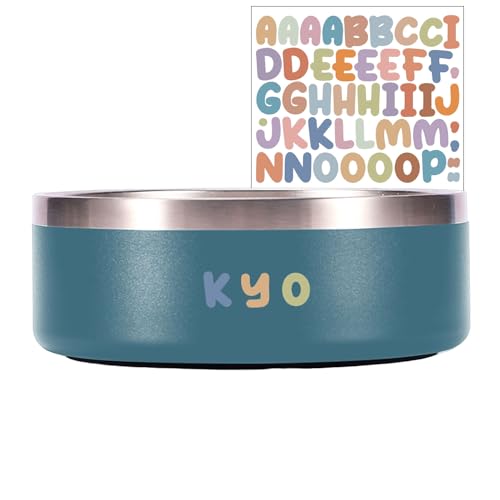 Kyo Personalized Stainless Steel Anti-Slip Dog Bowl (Blue)