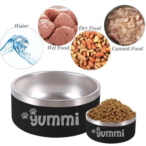 Personalized Dog Bowl Custom Pet Bowls with Name 18oz/32oz/42oz/64oz Stainless Stell Feeding Bowl for Large Small Dog Cat