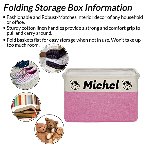 Navcooter Personalized Dog Toy Basket with Pet's Name, Custom Dog Toy Bin, Sturdy Foldable Collapsible Storage Box, Dog Toy Box with Handles for Dog Toys, Dog Clothing, Dog Apparel, Accessories