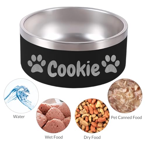 Custom Engraved Red Dog Bowl with Personalized Design