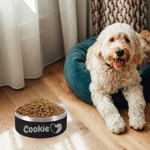 Personalized Dog Bowl Custom Pet Bowls with Name 18oz/32oz/42oz/64oz Stainless Stell Feeding Bowl for Large Small Dog Cat