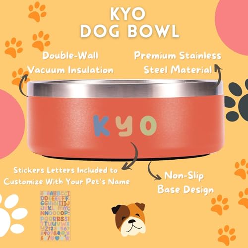Kyo Personalized Stainless Steel Anti-Slip Dog Bowl (Blue)