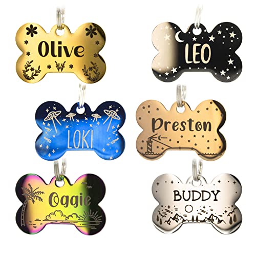 Custom Deep Engraved Stainless Steel Pet ID Bone