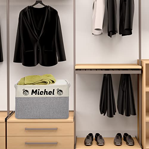 Navcooter Personalized Dog Toy Basket with Pet's Name, Custom Dog Toy Bin, Sturdy Foldable Collapsible Storage Box, Dog Toy Box with Handles for Dog Toys, Dog Clothing, Dog Apparel, Accessories