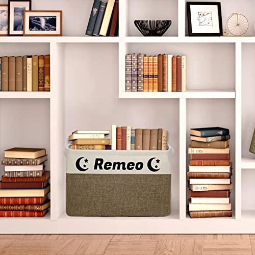 Navcooter Personalized Dog Toy Basket with Pet's Name, Custom Dog Toy Bin, Sturdy Foldable Collapsible Storage Box, Dog Toy Box with Handles for Dog Toys, Dog Clothing, Dog Apparel, Accessories