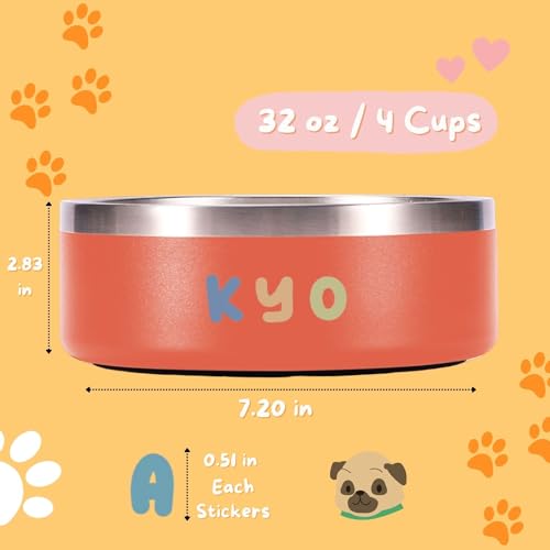 Kyo Personalized Stainless Steel Anti-Slip Dog Bowl (Blue)