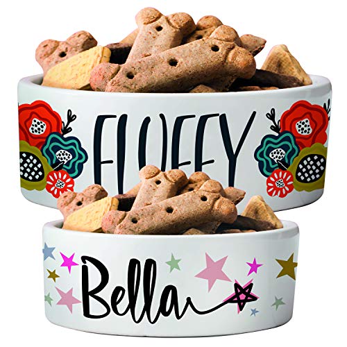 Custom Pet Bowls with Personalized Designs and Names