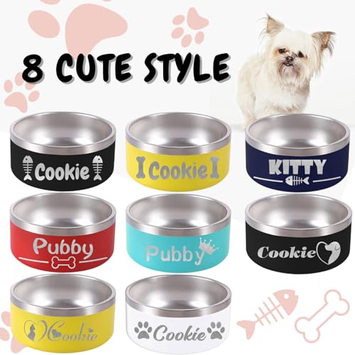 Personalized Dog Bowl Custom Pet Name 18oz Engraved Stainless Steel Non Slip Dog Bowls 18/32/42/64 oz Food and Water Dishes