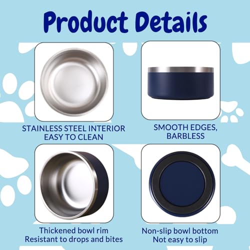 Personalized Dog Bowl Custom Pet Name 18oz Engraved Stainless Steel Non Slip Dog Bowls 18/32/42/64 oz Food and Water Dishes