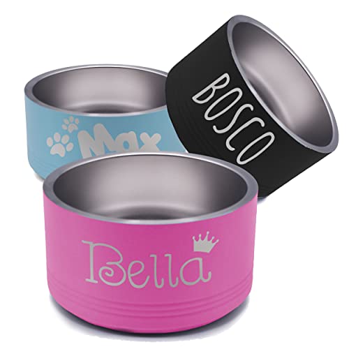 Engraved Stainless Steel Dog/Cat Bowl - Personalized Pet Bowl