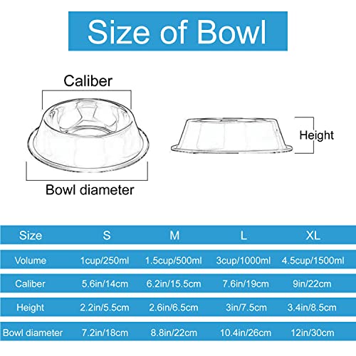 Customizable Stainless Steel Cat Bowls, 2Pcs, Non-Slip, 7 Oz