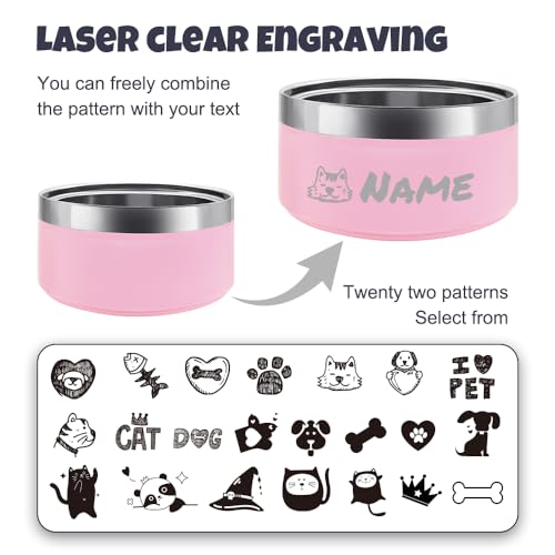 Personalized Stainless Steel Pet Bowl with Laser Engraving
