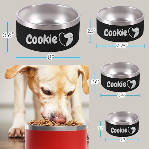 Personalized Dog Bowl Custom Pet Name 18oz Engraved Stainless Steel Non Slip Dog Bowls 18/32/42/64 oz Food and Water Dishes