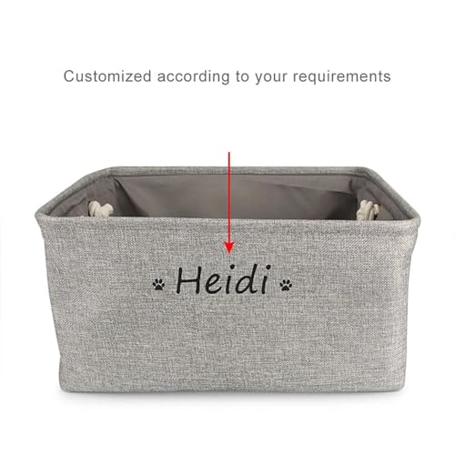 yky Personalized Pet Dog Toy Storage Basket,Dog Toy Box Customized,Customized Dog Basket, Customizable Dog Toy Box (Brown,M 34x25x16cm)