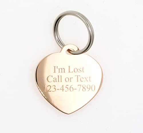 Rose Gold-Plated Heart Tag with Custom Engraving