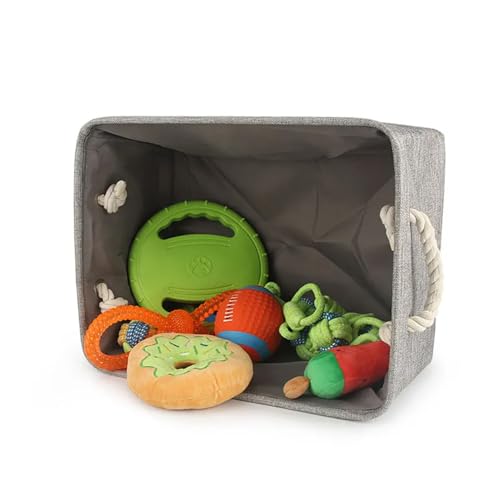 yky Personalized Pet Dog Toy Storage Basket,Dog Toy Box Customized,Customized Dog Basket, Customizable Dog Toy Box (Brown,M 34x25x16cm)