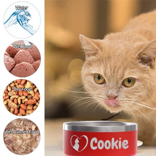 Personalized Dog Bowl Custom Pet Name 18oz Engraved Stainless Steel Non Slip Dog Bowls 18/32/42/64 oz Food and Water Dishes