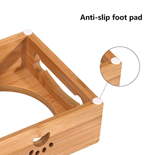 Custom Engraved Dog Bowl Set with Bamboo Stand