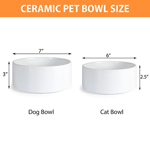 Personalized Ceramic Princess Dog Bowls - Custom Pet Bowl w/Crown, Paw Print & Customized Name Dog Bowl, Cute Dog Dish for Water, Dry & Wet Food, Dog Owners, Small & Large Sizes