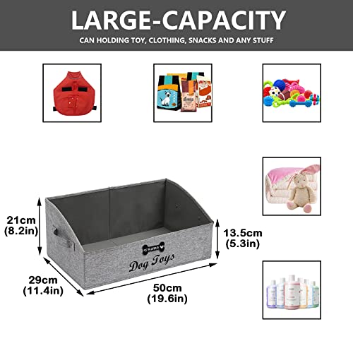 Morezi Persnalized Dog Toy Box Pet Toy storage Shallow Baskets in Large - Perfect for Collapsible Bin for Living Room, Playroom, Closet, Gift basket, Home Decoration