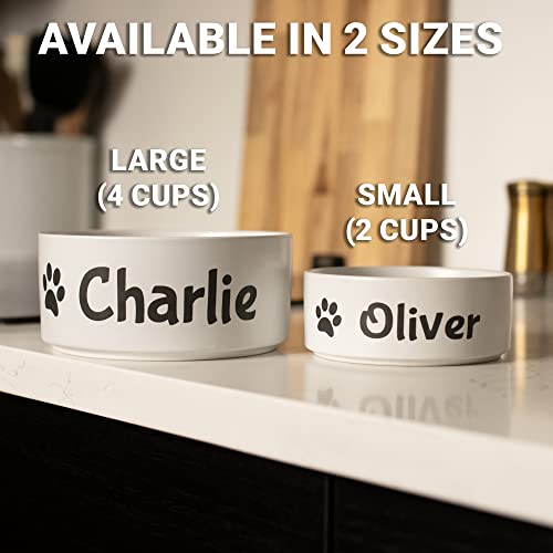 Personalized Ceramic Dog Bowl with Custom Engraving