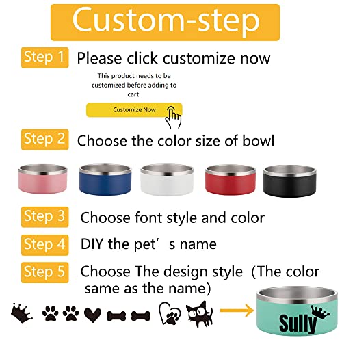 Custom Stainless Steel Pet Bowls with Personalized Names
