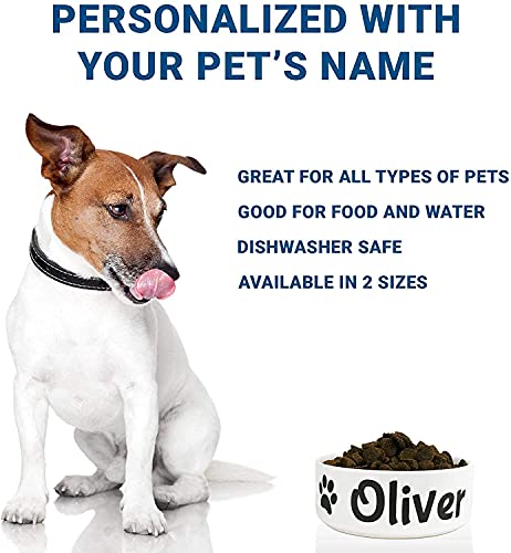 Personalized Ceramic Dog Bowl with Custom Engraving