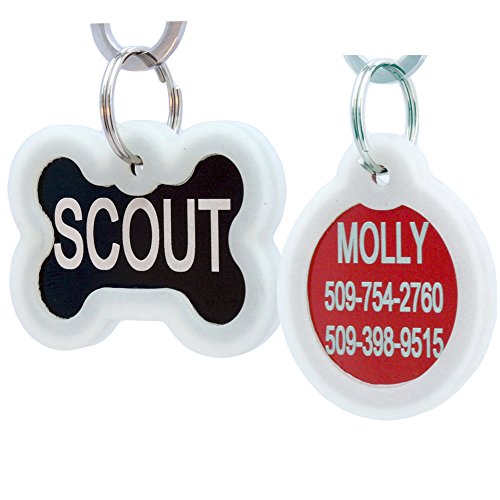 GoTags Personalized Pet ID Tags with Glow Silencer