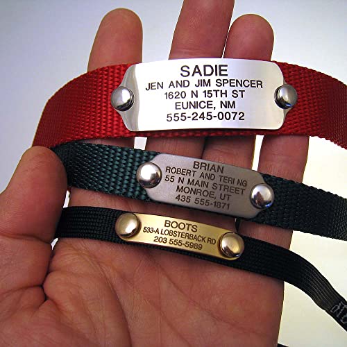 Large Rivet-On Personalized Dog ID Tag in Stainless Steel