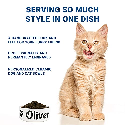 Personalized Ceramic Dog Bowl with Custom Engraving