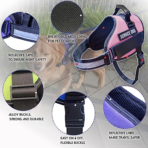 Customizable Service Dog Harness for Small Dogs, Pink