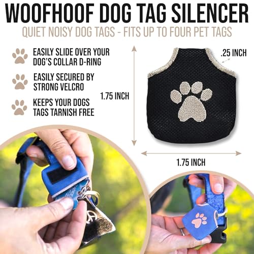 Quiet Black Pawprint Dog Tag Silencer - Fits 4 IDs