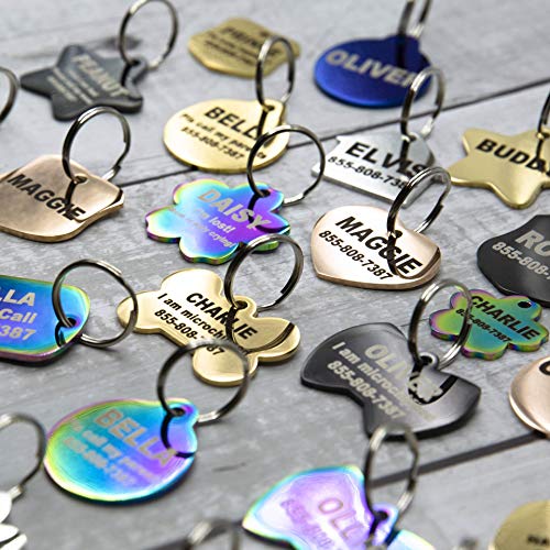 Custom Engraved Stainless Steel Pet ID Tags - Personalized