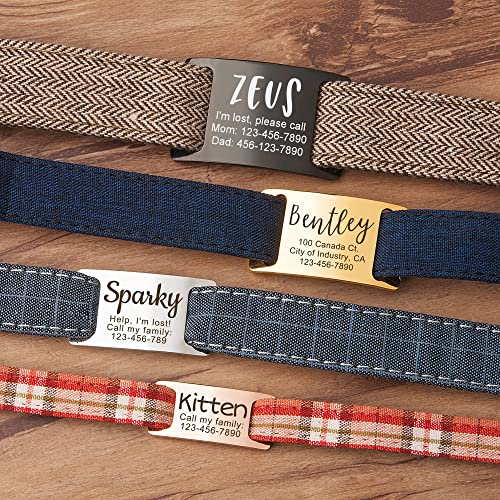 Engraved Silent Pet ID Tags - Customizable Stainless Steel