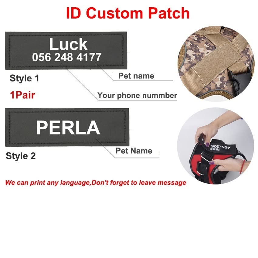 Custom Patched Reflective Dog Harness with Easy Control