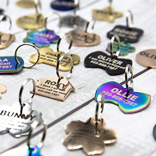 Custom Engraved Stainless Steel Pet ID Tags - Personalized