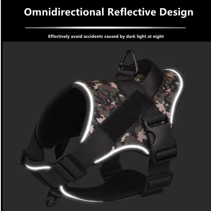 Custom Patched Reflective Dog Harness with Easy Control