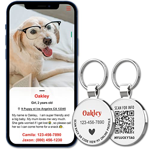 MYLUCKYTAG Personalized QR Code Pet ID Tags