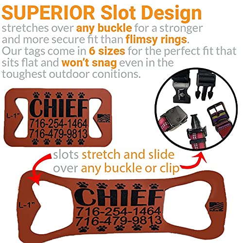 Custom Engraved Silicone Pet ID Tags - Waterproof