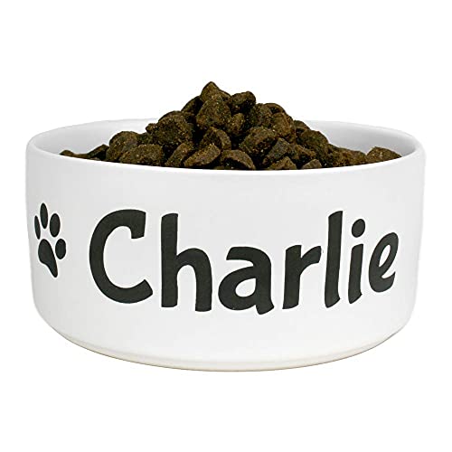 Personalized Ceramic Dog Bowl with Custom Engraving