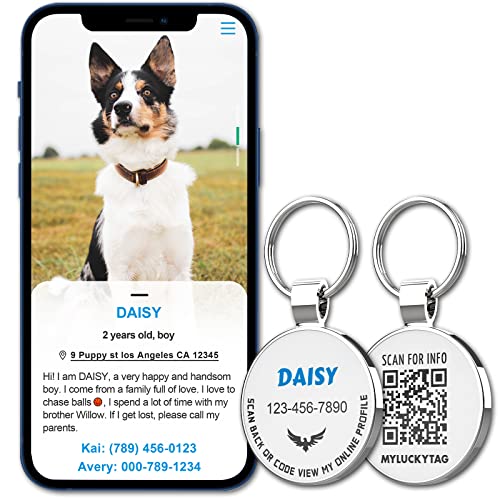 MYLUCKYTAG Personalized QR Code Pet ID Tags