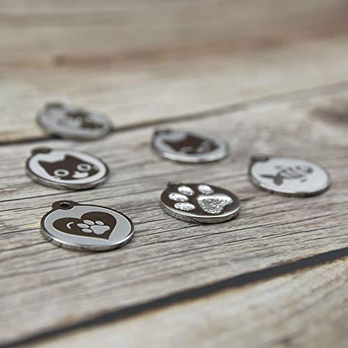 Engraved Personalized Stainless Steel Cat ID Tags - Kitty Shape