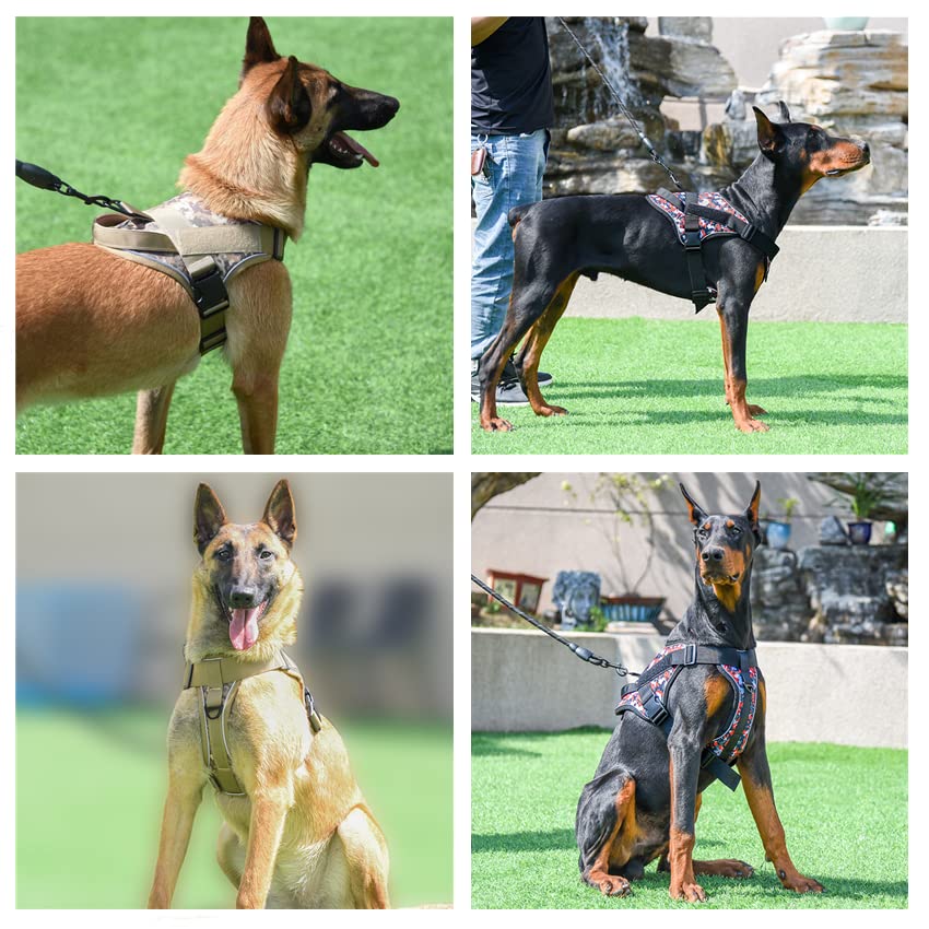 Custom Patched Reflective Dog Harness with Easy Control